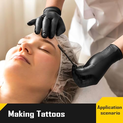 COOLJOB 5 Mil Black Disposable Nitrile Gloves for Men, Heavy-Duty for Household Cleaning, Cooking, Working, Powder Free, S-XL - size: Small (Pack of 1000)