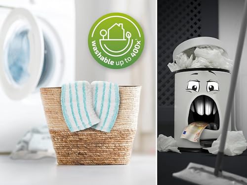 Leifheit Floor Cleaning Profi XL Mop and Bucket Set – 42 cm Microfibre Mop for Large Floors with 360° Joint, Foot-Pedal Wringing System, Heavy Duty 8 L Bucket, Easy Moist or Wet Cleaning, Turquoise - style: Set Mobile