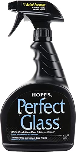 HOPE'S Perfect Glass Cleaner Spray, Streak-Free, Ammonia-Free Window, Mirror, Screen, Tinted Glass, and Shower Door Cleaner, Indoor and Outdoor Glass Surfaces, 32 Fl Oz, Pack of 1 - style: 32 Fl Oz (Pack of 1)