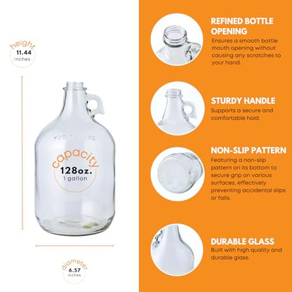 Fastrack 1 Gallon Glass Jug Laundry Detergent Dispenser | Airtight Screw-Top Pump Container | Non-Slip Base | Detergent Pump Dispenser or Syrup Pump Dispenser | Eco Friendly Food Grade - size: 1 Gallon - 1 Pack