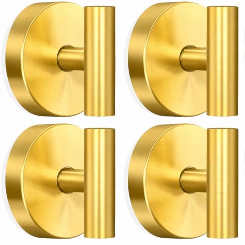 MOTAIPEAK Suction Cup Hooks for Shower, Shower Hooks for Inside Shower, No Drill Towel Hooks for Bathroom, Removable Suction Hooks for Glass, Mirror, Tile, Waterproof, Rustproof – Gold (4 Pack) - color: Gold, size: 4 Pack