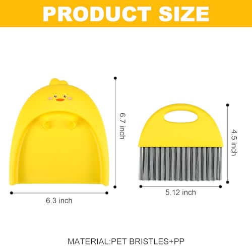 Small Broom and Dustpan Set,1pc Dust Pan and Brush Set,SUP Cute Little Yellow Duck Hand Mini Broom and Dustpan Set,Small dust pan Mini for Tabletop Debris,Keyboards&Clean Pet Cages (Duck) - style: Duck