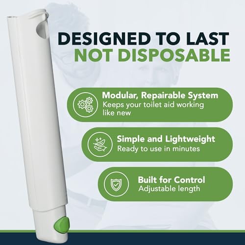 FreedomWand Toilet Tool Extension - 4" Toilet Assist Devices for Wiping Extension Piece - Lightweight and Easy to Use Bathroom Essentials, Adjustable Attachment for Personal Hygiene and Movement - size: 4" Extension