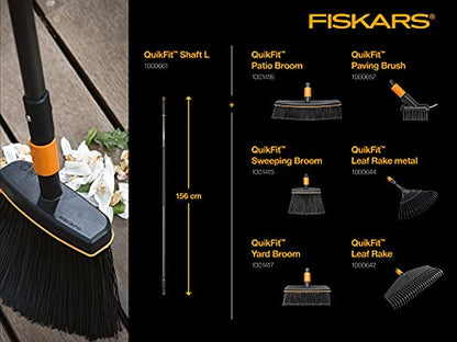 Fiskars Street Broom, Broom Head, Width: 38 cm, Plastic Bristles, Black/Orange, QuikFit, 1001416 - style: Broom (38 cm)