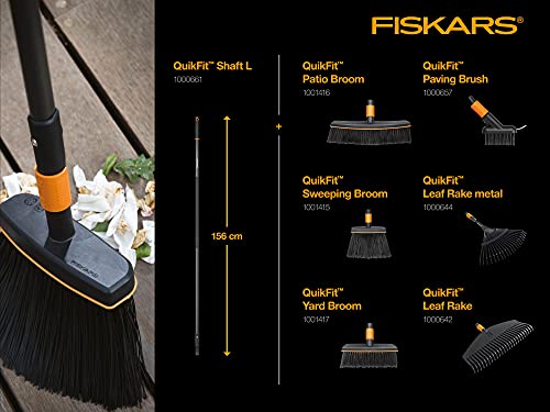 Fiskars All-Purpose Broom, Broom Head, Width: 26 cm, Plastic Bristles, Black/Orange, QuikFit, 1001417 - style: All-purpose broom (26 cm)