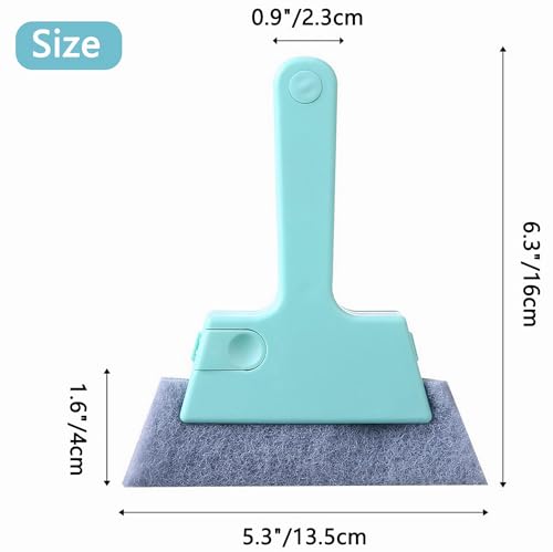 Window Track Cleaner Tool, 4Pcs 4-in-1 Groove Cleaning Brush (with Bristle Brush, Gap Dustpan, Scraper), Washable Cleaning Gadgets for Sliding Door, Sill, Car Vents (Blue + Yellow + 2Gray)
