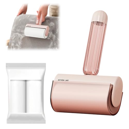 Upgrade Large Lint Roller with Refills for Pet Hair Removal Extra Sticky Surface Lint Roller with Cover for Clothes Couch Furniture (Pink, Width:10cm) - color: Pink, size: Width:10cm