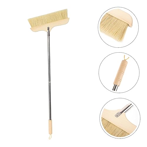 Bristle Broom Long Handle for Home Cleaning Soft Bristles for Floor and Carpet Dust Sweeper for Kitchen Living Room and Bathroom Use