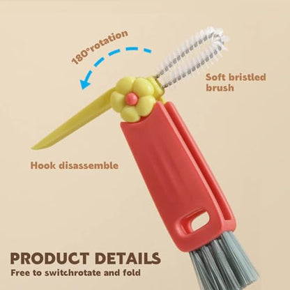 3 in 1 Cup Lid Cleaning Brush, Multifunctional Cleaning Brush Portable Cup Lid Cleaner for Bottle Gap Tight Spaces Cup, Portable Cup Lid Cleaner, 1 Pcs Green - color: 1pcs Green