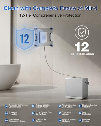 ECOVACS WINBOT W2S Omni Window Cleaning Robot, with 6-in-1 Multifunction Station, TruEdge Edge-to-Edge Precision, Triple Wide-Angle Spray Nozzles, 12-Level Safety System, Dual Power Modes - size: W2S OMNI