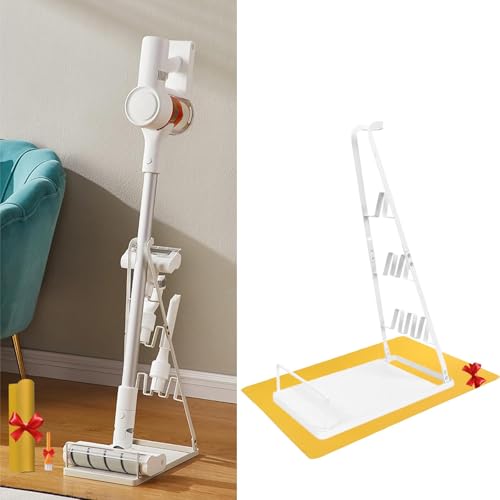 Universal Vacuum Stand,Storage-Stand-Docking-Station-Holder,Stable Metal Storage Bracket Stand Holder,Compatible with Dyson,Hoover, Eureka, Rainbow,Shop VAC and Most Stick Vacuum(White) - color: White