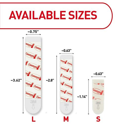 Command Indoor Large Replacement Strips, 20 Strips, Damage-Free Wall Hanging, Re-Hang Large Hooks for Home and Wall Decor, Holds up to 5 lb, White Adhesive - size: 20 Strips