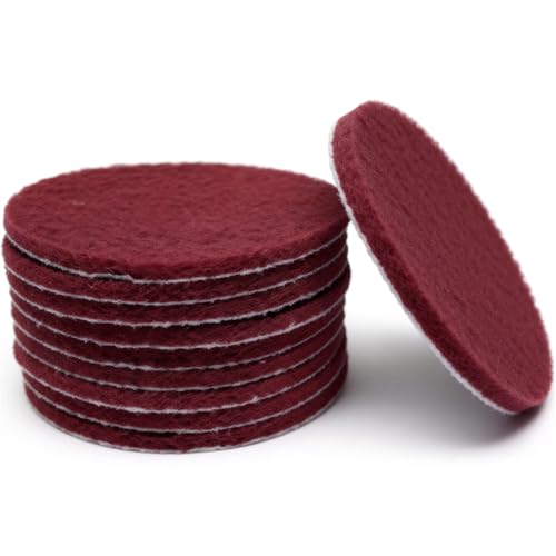 10 Pack 6 Inch 400 Grit Multipurpose Red Scrubber Scouring Pads Flocking Scuff Pads -Hoop and Loop Scuff Pads Conditioning Discs Polishing Pad for Furniture Automotive Cleaning, Rust Removal - style: 400 Grit