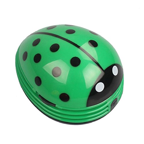 E ECSEM Cute Portable Cartoon Mini Desktop Vacuum Desk Dust Cleaner Crumb Sweeper(Green) - color: Green