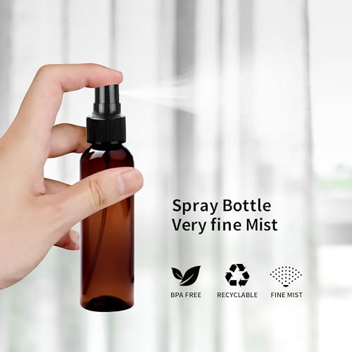 36 Pack Amber Plastic Spray Bottles 4 oz Small Spray Bottle Plastic Fine Mist Spray Empty Bottle, Amber 4 oz Spray Bottles Bulk for Travel, Essential Oils - color: Amber