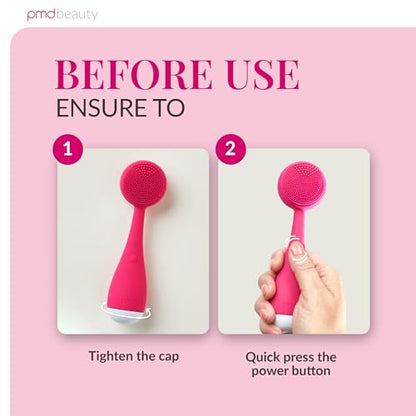PMD Clean - Smart Facial Cleansing Device with Silicone Brush & Anti-Aging Massager - color: Pink