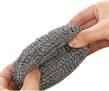 Stainless Steel Scrubbers 3Pack, Heavy Duty Scouring Pads for Dishes, Non-Scratch Kitchen Scrubber for Pots and Pans, Rustproof Steel Wool Pads for Cleaning Cookware, Oven, and Bathroom