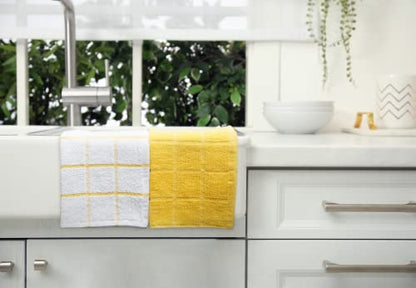 100% Cotton Terry Dish Cloth & Dish Towel, 6 Pack, Super Soft and Absorbent Kitchen Towels, Perfect for Kitchen Cleaning and Dish Washing (Yellow (DT and DC Combo)) - color: Yellow (Dt and DC Combo)