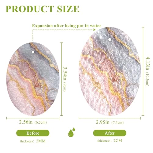 YETTASBIN Marble 3PCS Wood Pulp Scrub Sponges, Reusable Absorbent Household Cleaning Sponge Non-Scratch Kitchen Dish Sponges, Multi-Surface Safe Scrubber for Nonstick Pans, Pots