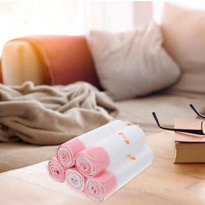 Heavy-duty Drawstring Trash Bags 45x50cm 5pcs Strong Portable Garbage Bags for Home Kitchen Waste Disposal White Sturdy Rubbish Liners