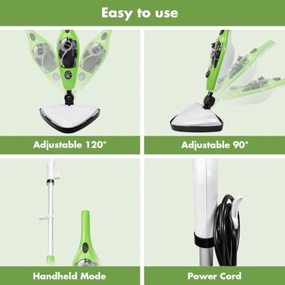 iMeshbean 10-in-1 Steam Mop, Floor Steamer, Carpet Steam Cleaner, Detachable MultiPurpose Handheld Steam Cleaner for Laminate, Hardwood, Tiles, Carpet Cleaning
