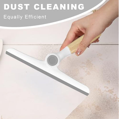 NBGYTECH Window Squeegee Household Cleaning Scraper Handheld Squeegee for Shower Glass Door Mirror Car Windshield (White Bamboo Handle) - color: White Bamboo Handle