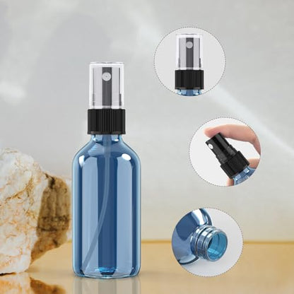 Wedama 2 oz Mini Glass Spray Bottles, Empty Small Spray Bottles with Funnel Dropper, Fine Mist for Hair, Travel, Plants, Cleaning Solutions and Skin Care (4 Pack Indigo Blue) - color: Indigo Blue, size: 2 Ounce (Pack of 4)