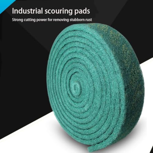 Cuttable Scouring Pad Roll,Thickened Scrubbing Pad for Kitchen Cleaning, Metal Rust Removal, Surface Polishing, Sanding(Green,70×17mm 2Roll) - size: 70×17mm 2Roll