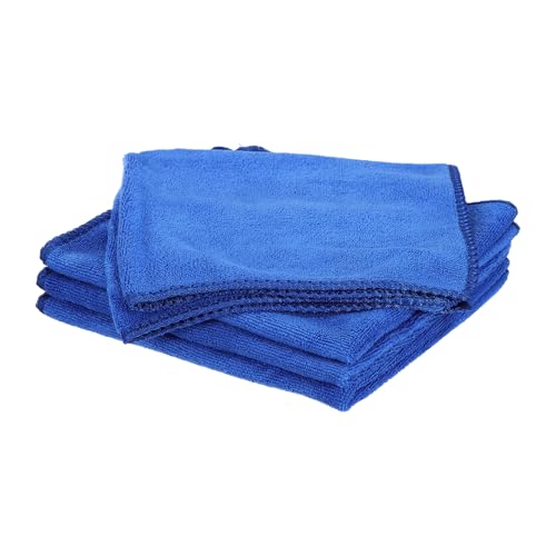 HARFINGTON 4 Pack Microfiber Cleaning Cloth, 16" x 16" Multi-Functional Cleaning Towels Reusable Absorbent Rags for Car Wash Kitchen Household Window Clean, Sapphire Blue - color: Sapphire Blue, size: 16" x 16"