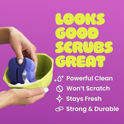 Brite by Scotch-Brite Scrub & Wipe with Drain + Dry Stand, Kitchen Sponge for Washing Dishes, 1 Scrub Sponge - color: Style, size: 1 Pack, style: Scrub & Wipe Kit