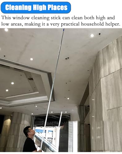 Professional Glass Cleaning Kit - Heavy Duty 2-in-1 Washer with Extendable Pole (12m/39.4ft) for Small Business, Window Cleaning Equipment, Streak-Free Shine - color: 9m/29.5ft