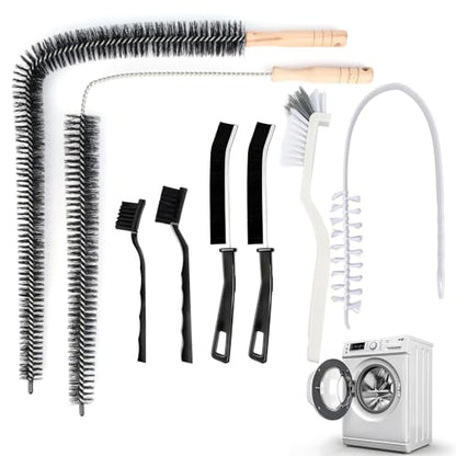 Washing Machine Cleaning Brush,Dryer Vent Cleaner Kit,Crevice Brush for Bathroom, Shower & Kitchen - Scrub Brushes with Long Handle,Household Cleaning Tools Tile, Bathtub, Sink, Grout Cleaning Brushes
