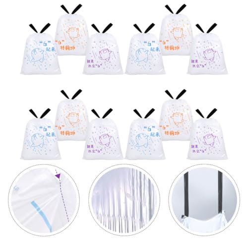 69-count Drawstring Household Garbage Bags 50x55cm High Tenacity Portable Kitchen Trash Bags for Trash Cans to 37cm Diameter Thick Durable Refuse Liners for Home Waste Disposal