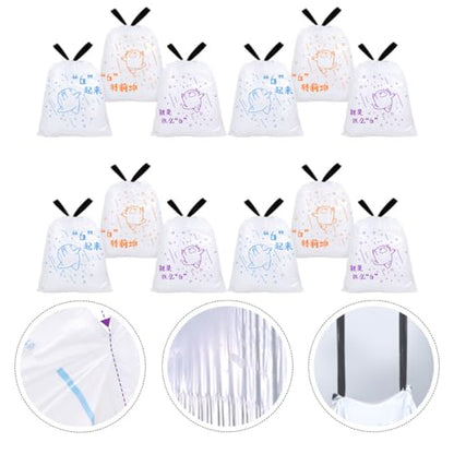 Alipis Thickened Portable Drawstring Refuse Bags 69pcs 50x55cm, Household Large Trash Bags for Waste Bins ≤37cm Diameter, Heavy-duty Kitchen Garbage Disposal