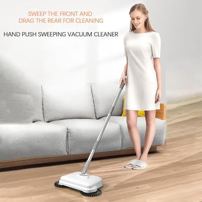 TOPINCN Hand Push Sweeper, Manual Floor Cleaner Sweeping Mopping Machine for Home Kitchen, Carpet and Floor Sweeper Household Hand Sweeping Machine for Carpet Tile Hardwood