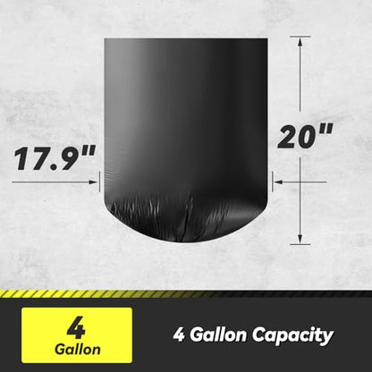 100 Count 17 Micron Extra Heavy Duty 4 Gallon Trash Bags, Sturdy & Tear-Resistant Small Trash Bags for Bathroom & Kitchen - style: 4 Gallon - 100 Count