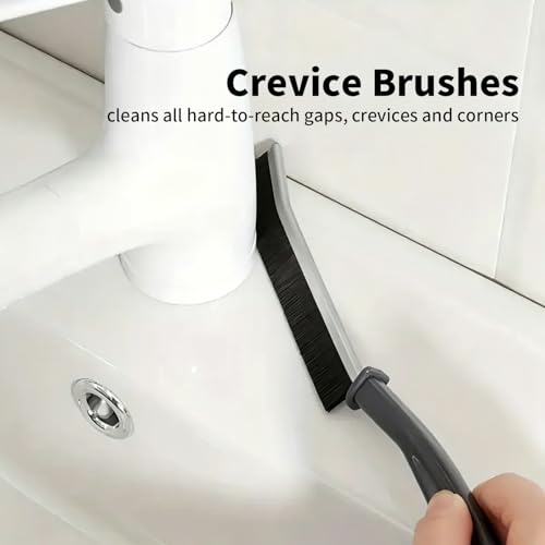 8PCS Crevice Cleaning Brush Set, Multi-Purpose Hard Bristle Brushes for Deep Cleaning Kitchen, Bathroom, Grout, Sink, Cup, Teapot, Bottle, Blender, Corners, Tight Spaces & More