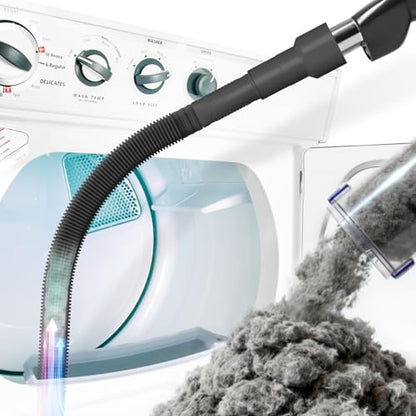 Holikme Dryer Vent Cleaner Kit Vacuum Hose Attachment Brush,Black - color: Black