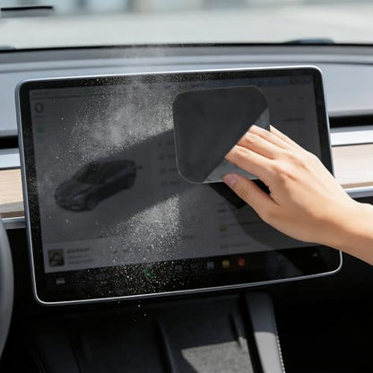 Honbay 2Pack Square Car Screen Cleaning Pad Compact Microfiber Auto Screen Cleaning Cloth Reusable Wipe Portable Car Accessories for Vehicle Dashboard LCD Display, Cellphone, Camera, Tablets, Laptops
