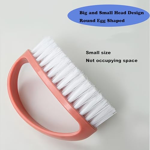 2 Pack Scrubbing Brushes for Cleaning, Heavy Duty Scrub Brush Nylon Stiff Bristles,Scrubber Cleaner Brush for Bathroom,Showe,Sink,Kitchen,Bathtub,Floor,Multi-Purpose Cleaning Brush (Pink + Purple) - color: Pink + Purple