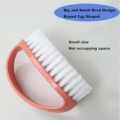 2 Pack Scrubbing Brushes for Cleaning, Heavy Duty Scrub Brush Nylon Stiff Bristles,Scrubber Cleaner Brush for Bathroom,Showe,Sink,Kitchen,Bathtub,Floor,Multi-Purpose Cleaning Brush (Pink + Purple) - color: Pink + Purple
