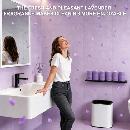 Disposable Toilet Brush, Wall-Mounted Rotating Holder Set, Bathroom Maintenance, Toilet Cleaner（Mixed Fragrance）