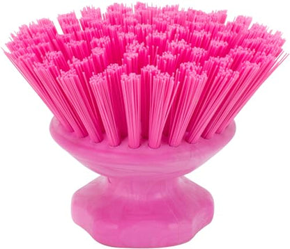 SPARTA 42395EC26 Plastic Scrubber Brush, Round Brush, Dish Scrub Brush With Color Coded For Cleaning, Kitchen, Bathroom, Bathtub, Dishes, Sink, 5 X 5 X 4 Inches, Pink