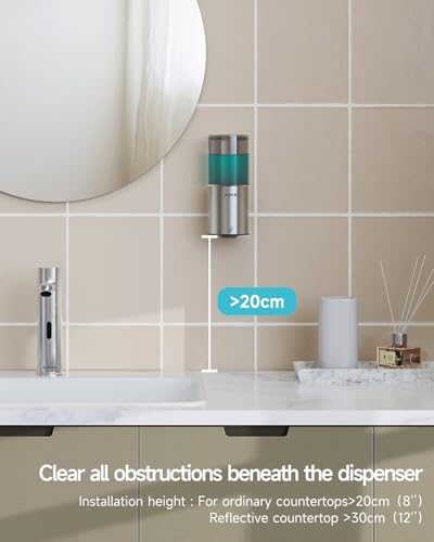 AIKE Automatic Wall Mount Liquid Soap Dispenser for Home and Commercial Bathroom 13.5oz IPX7 Waterproof,Brushed Stainless Steel - color: Brushed Stainless Steel