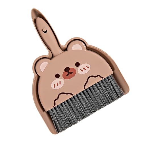 Mini Dustpan and Brush Set, Cartoon Portable Cleaning Broom with Dust Pan, Handheld Dust pan with Cleaning Brush Combo for Desk Keyboard Countertop (Bear) - size: Bear