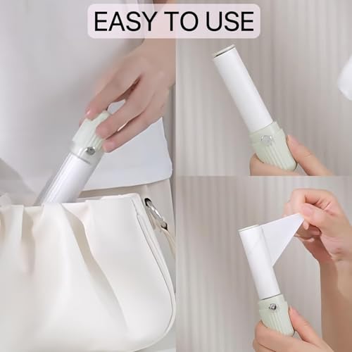 210 Sheets Portable Lint Roller, Mini Lint Roller for Clothes, Furniture and Travel Essentials Household Use, 1 Handle and 7 Roller Refills (Pink)