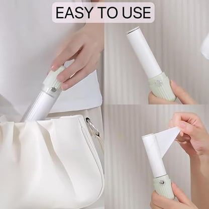 210 Sheets Portable Lint Roller, Mini Lint Roller for Clothes, Furniture and Travel Essentials Household Use, 1 Handle and 7 Roller Refills (Pink)