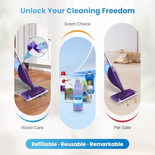 Bisenkud Leak-Proof Refillable Bottle for Swiffer® Wet Jet™ Mop | 1250mL, 42.3 fl oz, Empty HDPE Solution Bottle, Leak-Proof Cap, Reusable Floor Cleaning Bottle, Not for PowerMop