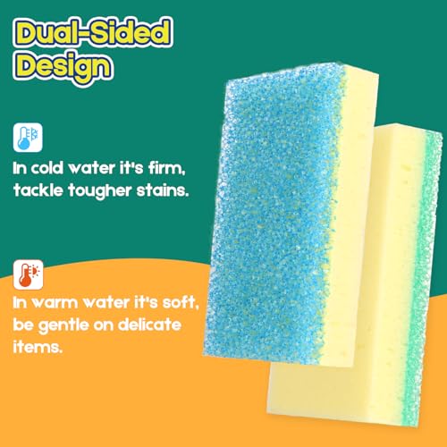 LAUNDRYLUX Scrub Sponge, Dual-Sided Temperature-Responsive Scrubber - Non-Scratch - Multipurpose Dish Sponges for Kitchens, Bathrooms, and Outdoor Use - 4 Pack - style: Rectangle