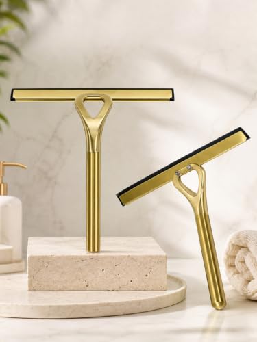 Shower Squeegee for Glass Doors, Stainless Steel Shower Squeegee, Window Cleaning Tools for Glass Doors Car Glass Bathroom Window Kitchen Mirror